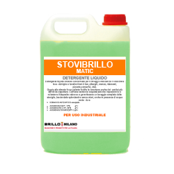 Tanica da 5 litri Brillo Matic detergente verde universale per uso industriale.