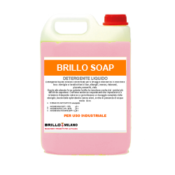 Tanica da 5 litri Brillo Soap detergente rosa universale liquido per uso industriale.
