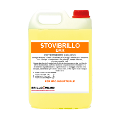 Tanica da 5 litri Stovibrillo Bar detergente giallo universale liquido per uso industriale.